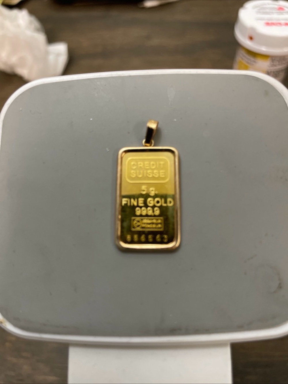 5g Fine Gold 999.9 Rectangular Pendant - Gold